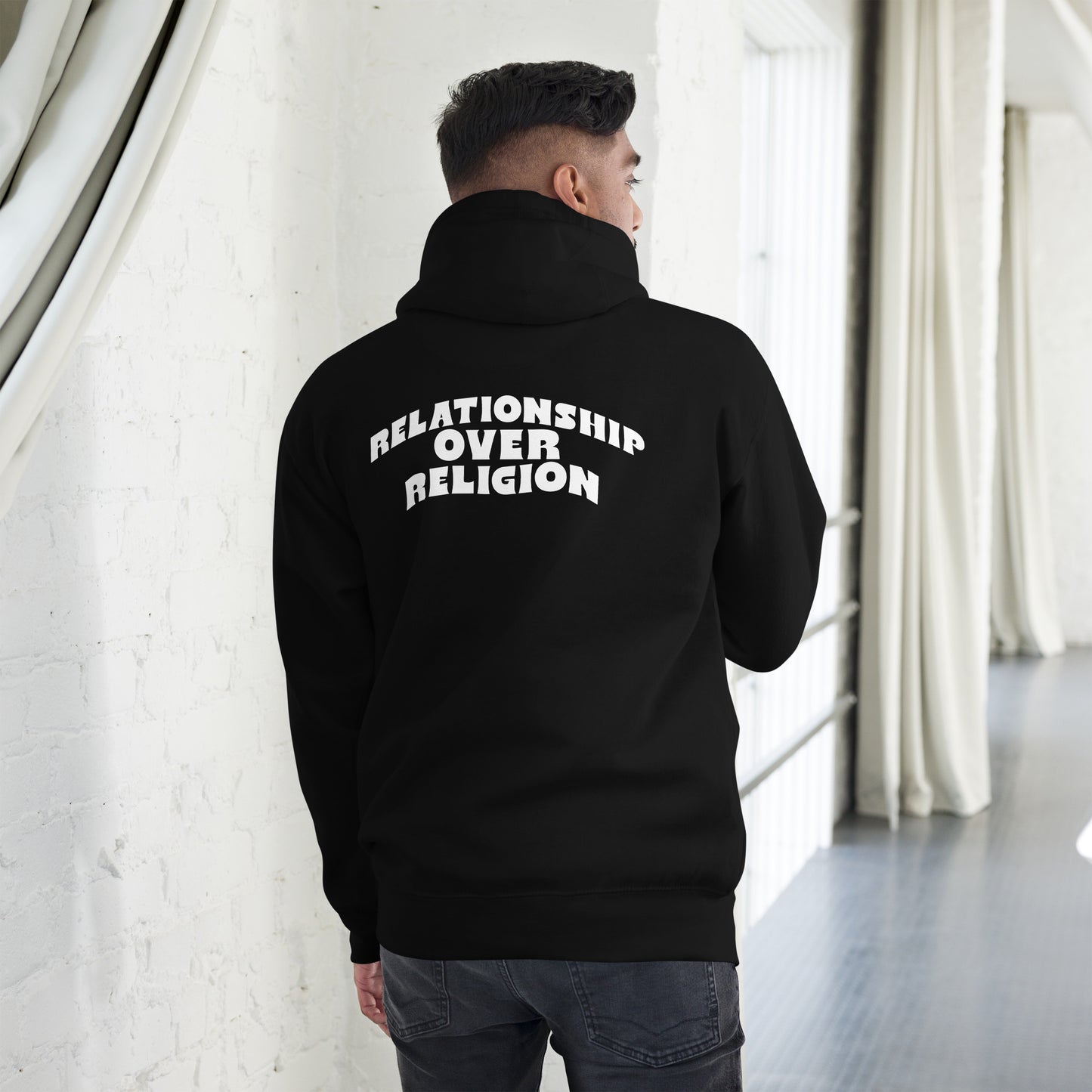 Embroidered 1926 Apparel Relationship Over Religion Hoodie